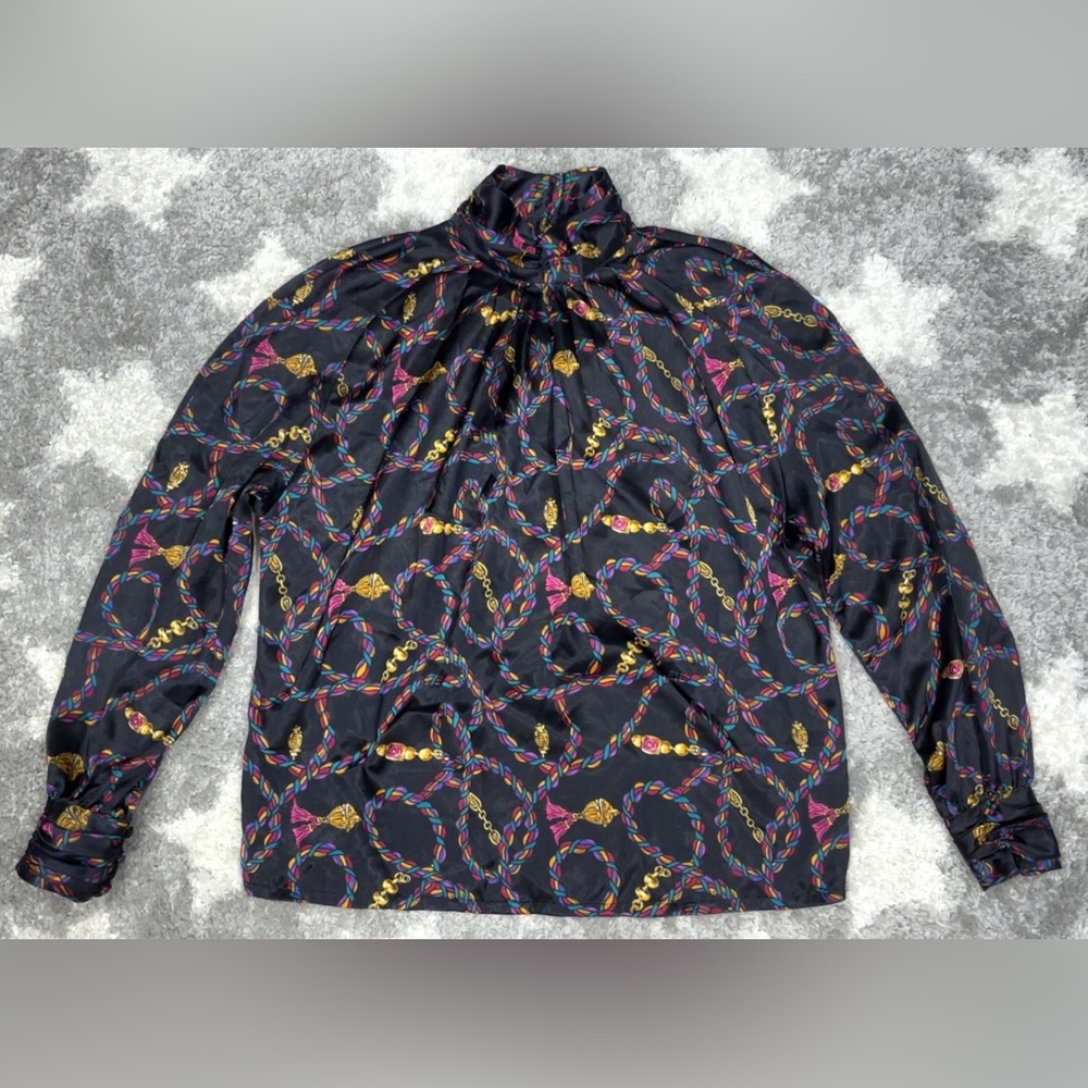 Jordan Women's Vintage Long Sleeve Blouse Size 6 Black